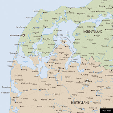Polityczna mapa Danii TRAVEL® Canvas z pinezkami – wielokolorowy atlas