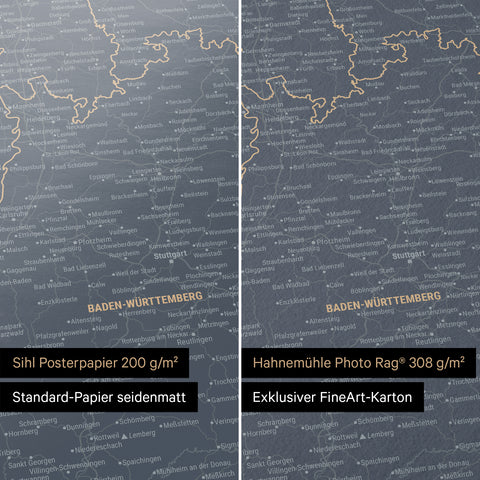 Mapa Niemiec TRAVEL® Premium plakat – Denim Blue