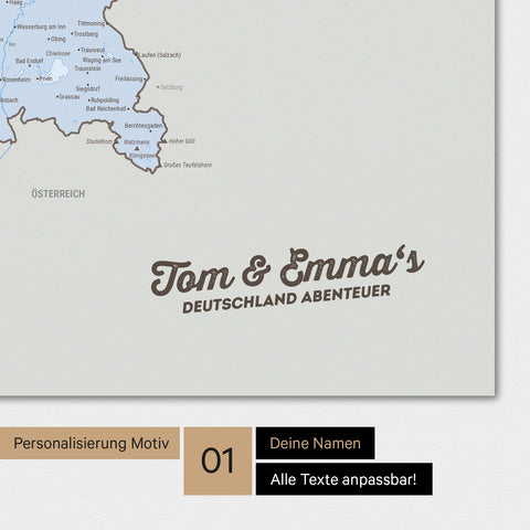 Mapa Niemiec TRAVEL® Premium plakat – Multicolor Atlas