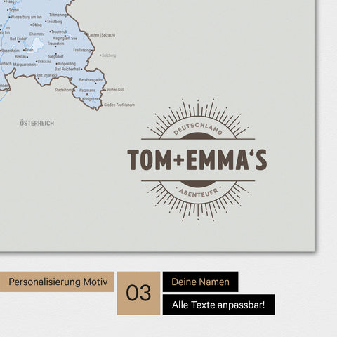 Mapa Niemiec TRAVEL® Premium plakat – Multicolor Atlas