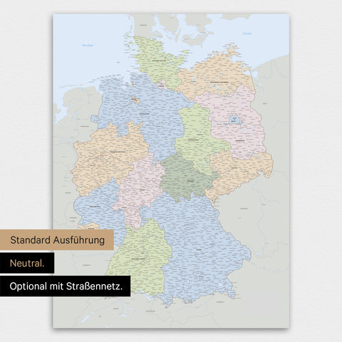 Mapa Niemiec TRAVEL® Premium plakat – Multicolor Atlas