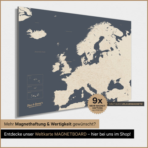 Mapa Europy TRAVEL® Plakat magnetyczny – Hale Navy