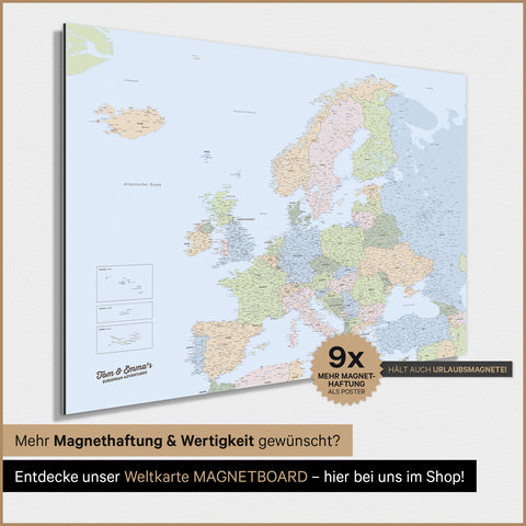 Mapa Europy TRAVEL® Plakat magnetyczny – Multicolor Atlas