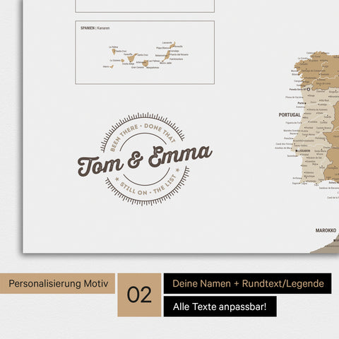 Mapa Europy TRAVEL® Premium plakat – Wielokolorowy Beżowy