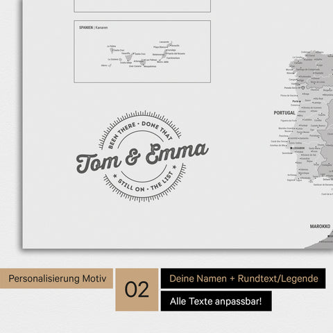 Mapa Europy TRAVEL® Premium plakat – Wielokolorowy Szary