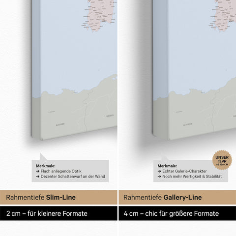 Polityczna mapa Włoch TRAVEL® Canvas z pinezkami – Multicolor Atlas
