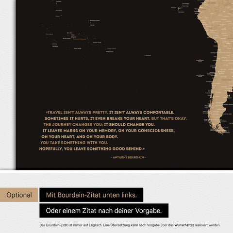 Mapa świata ANTARCTICA® Tablica magnetyczna – Sonar Black