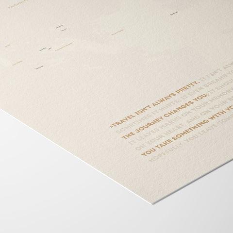 Weltkarte als Poster gedruckt auf Hahnemühle Photo Rag Papier