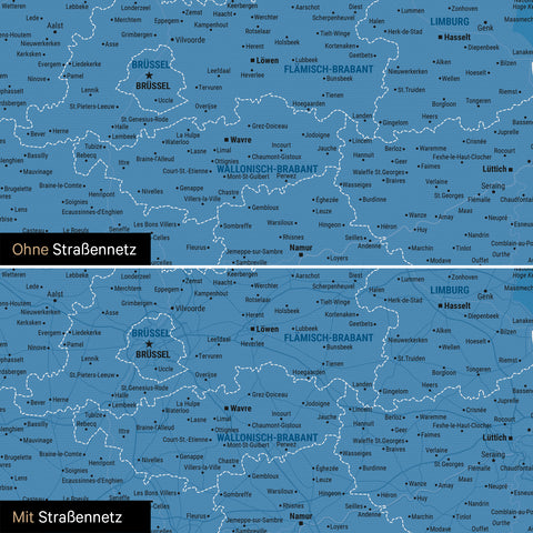 Benelux Push Pin Map TRAVEL® – Ocean Blue