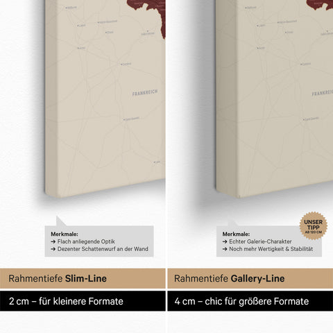 Benelux Push Pin Map TRAVEL® – Bordeaux Red