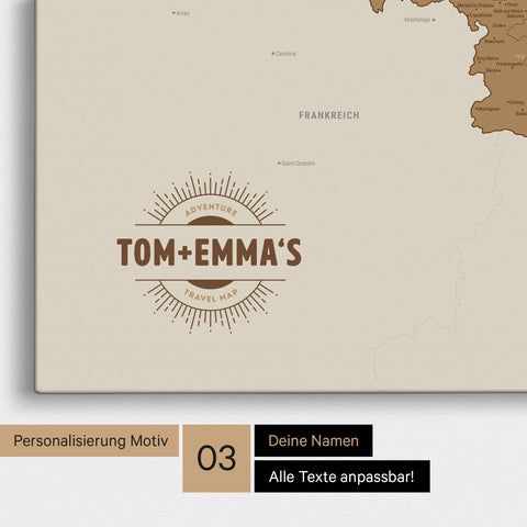 Benelux Push Pin Map TRAVEL® – Bronze