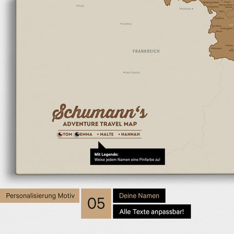Benelux Push Pin Map TRAVEL® – Bronze