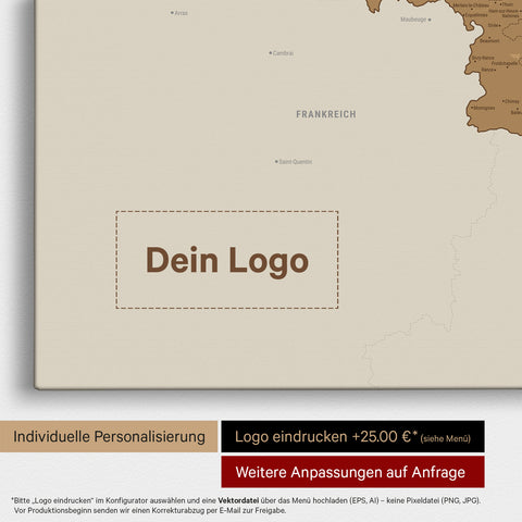 Benelux Push Pin Map TRAVEL® – Bronze