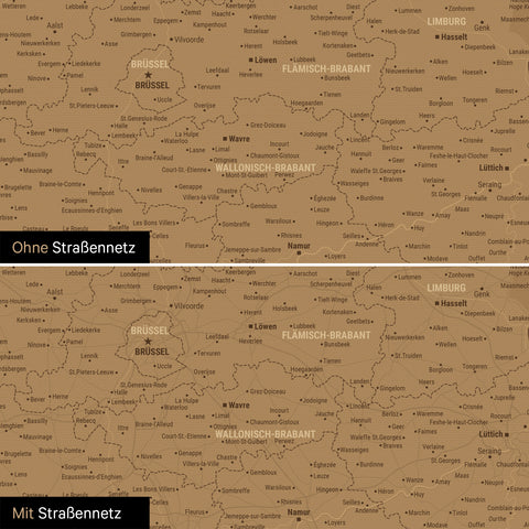 Benelux Push Pin Map TRAVEL® – Bronze