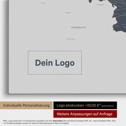 Benelux Push Pin Map TRAVEL® – Denim Blue