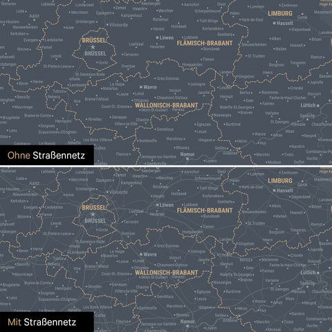 Benelux Push Pin Map TRAVEL® – Denim Blue