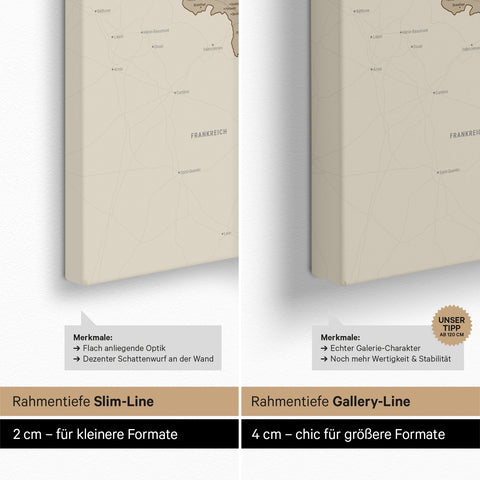 Benelux Push Pin Map TRAVEL® – Desert Sand