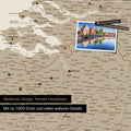 Benelux map in Desert Sand as a canvas for pinning shows a section of Zealand, East Flanders, and Antwerp with many details such as national parks, rivers, and numerous small towns and cities, some of which are marked with pins