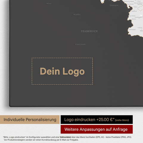 Benelux Push Pin Map TRAVEL® – Dark Gray