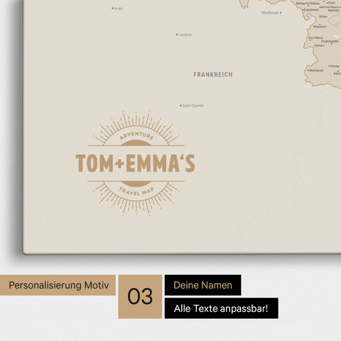 Benelux Push Pin Map TRAVEL® – Gold
