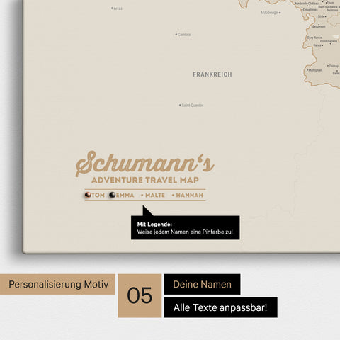 Benelux Push Pin Map TRAVEL® – Gold
