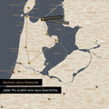 Modern Benelux map in the color Hale Navy as a Push Pin Map shows a section of North Holland and Utrecht, where already visited travel destinations are marked with pins