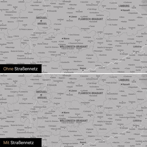 Benelux Push Pin Map TRAVEL® – Coolgray