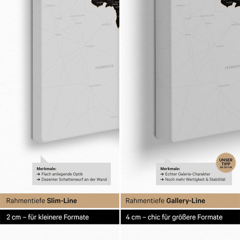 Benelux Push Pin Map TRAVEL® – Light Black
