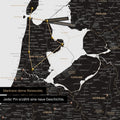Modern Benelux map in the color Light Black as a Push Pin Map shows a section of North Holland and Utrecht, where already visited travel destinations are marked with pins