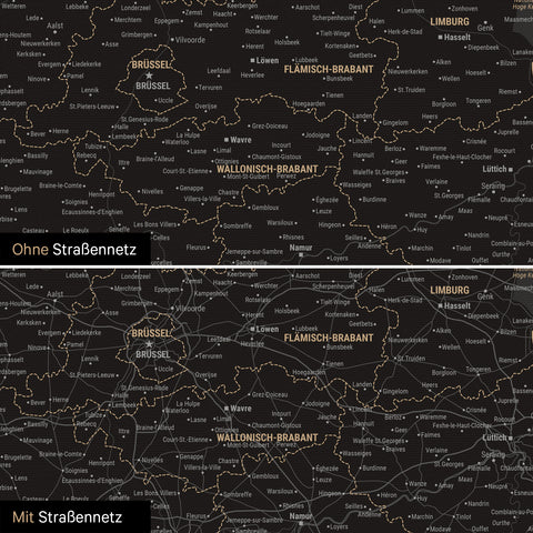 Benelux Push Pin Map TRAVEL® – Light Black