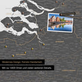 Benelux map in light gray as a canvas for pinning shows a section of Zealand, East Flanders, and Antwerp with many details such as national parks, rivers, and numerous small towns and cities, some of which are marked with pins