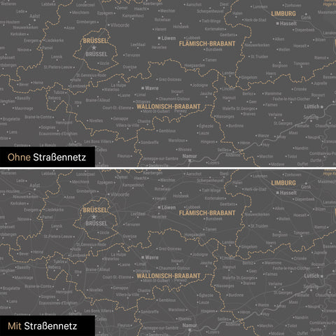 Benelux Push Pin Map TRAVEL® – Light Gray