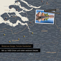 Benelux map in Navy Light as a canvas for pinning shows a section of Zealand, East Flanders, and Antwerp with many details such as national parks, rivers, and numerous small towns and cities, some of which are marked with pins