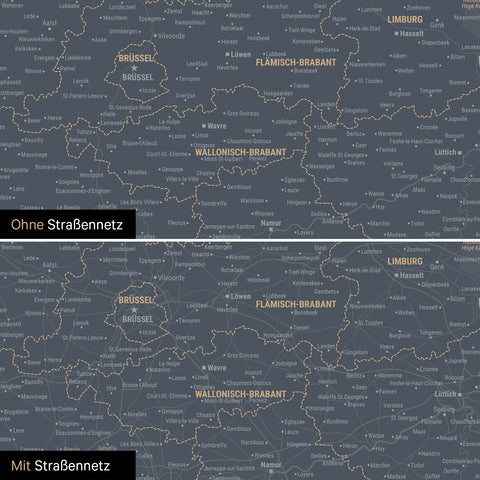 Benelux Push Pin Map TRAVEL® – Navy Light