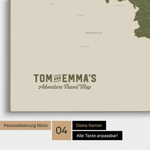 Benelux Push Pin Map TRAVEL® – Olive Green
