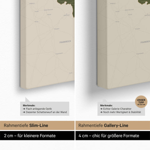 Benelux Push Pin Map TRAVEL® – Olive Green