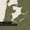 Modern Benelux map in olive green color as Push Pin Map shows a section of North Holland and Utrecht, where already visited travel destinations are marked with pins