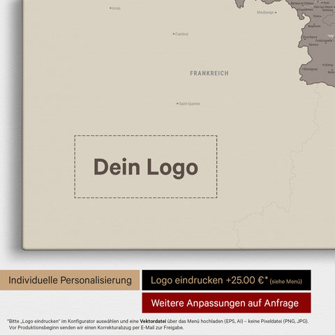 Benelux Push Pin Map TRAVEL® – Warmgray