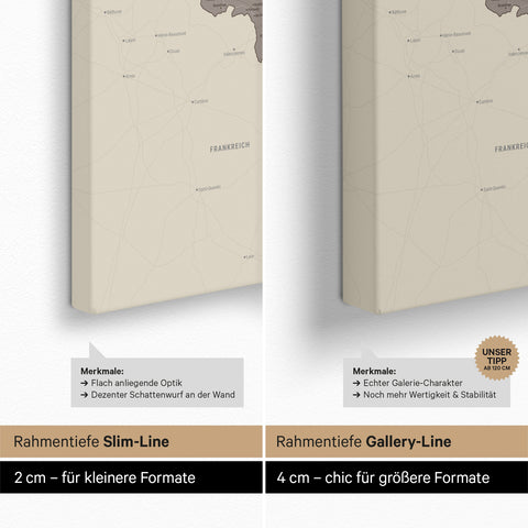 Benelux Push Pin Map TRAVEL® – Warmgray