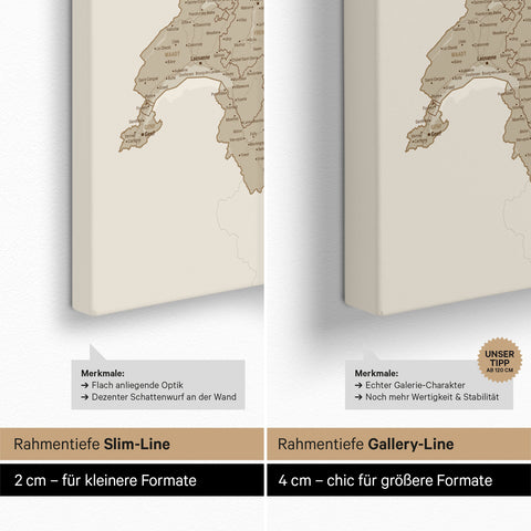 DACH Push Pin Map TRAVEL® – Desert Sand (Beige)