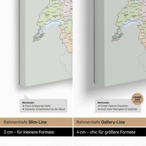 Polityczna Mapa DACH TRAVEL® Canvas z pinezkami – Multicolor Atlas