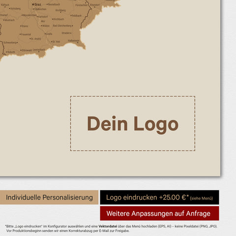 DACH Map TRAVEL® Premium Poster – in 21 colors