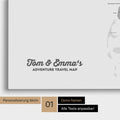 Dänemark-Karte Pinn-Leinwand in Coolgray mit Personalisierung