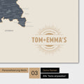 Magnetboard mit Deutschland-Karte in Navy Light mit rundem Logo als Personalisierung