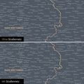 Magnetische Deutschland-Karte in Navy Light mit optionalem Straßennetz von Autobahnen und Landstraßen