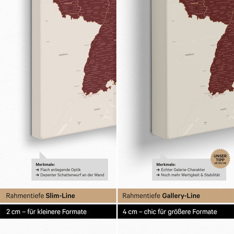 Germany Push Pin Map TRAVEL® – Bordeaux Red