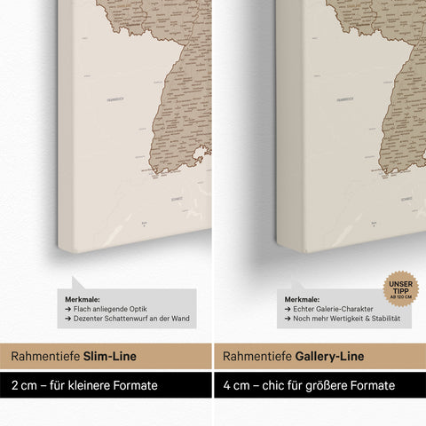 Germany Push Pin Map TRAVEL® – Desert Sand (Beige)