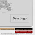 Deutschland-Karte als Pinn-Leinwand in Multicolor Gray mit Eindruck eines Firmenlogos