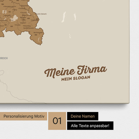 Germany Zip Code Map PLZ® (postal code areas) Push Pin Map – Bronze