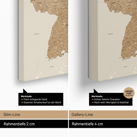 Germany Zip Code Map PLZ® (postal code areas) Push Pin Map – Bronze